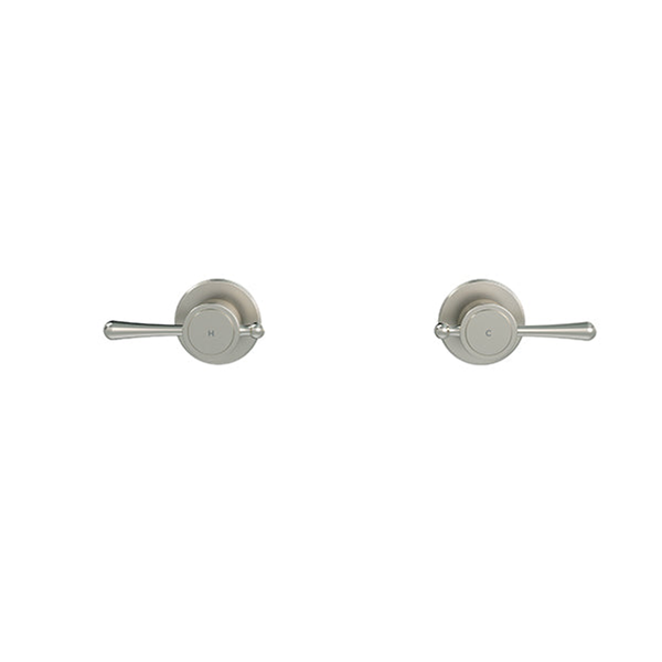 Meir Harrington Wall Tap Set With Lever Handle Brushed Nickel