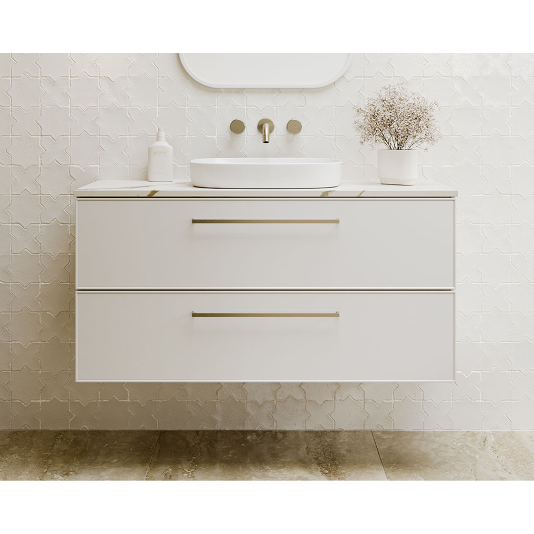 Timberline Henley Wall Hung Vanity 1200mm Centre Bowl - Cabinet Only