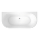 LINSOL Idalia 1600Mm Back To Wall Bath With Overflow Gloss White