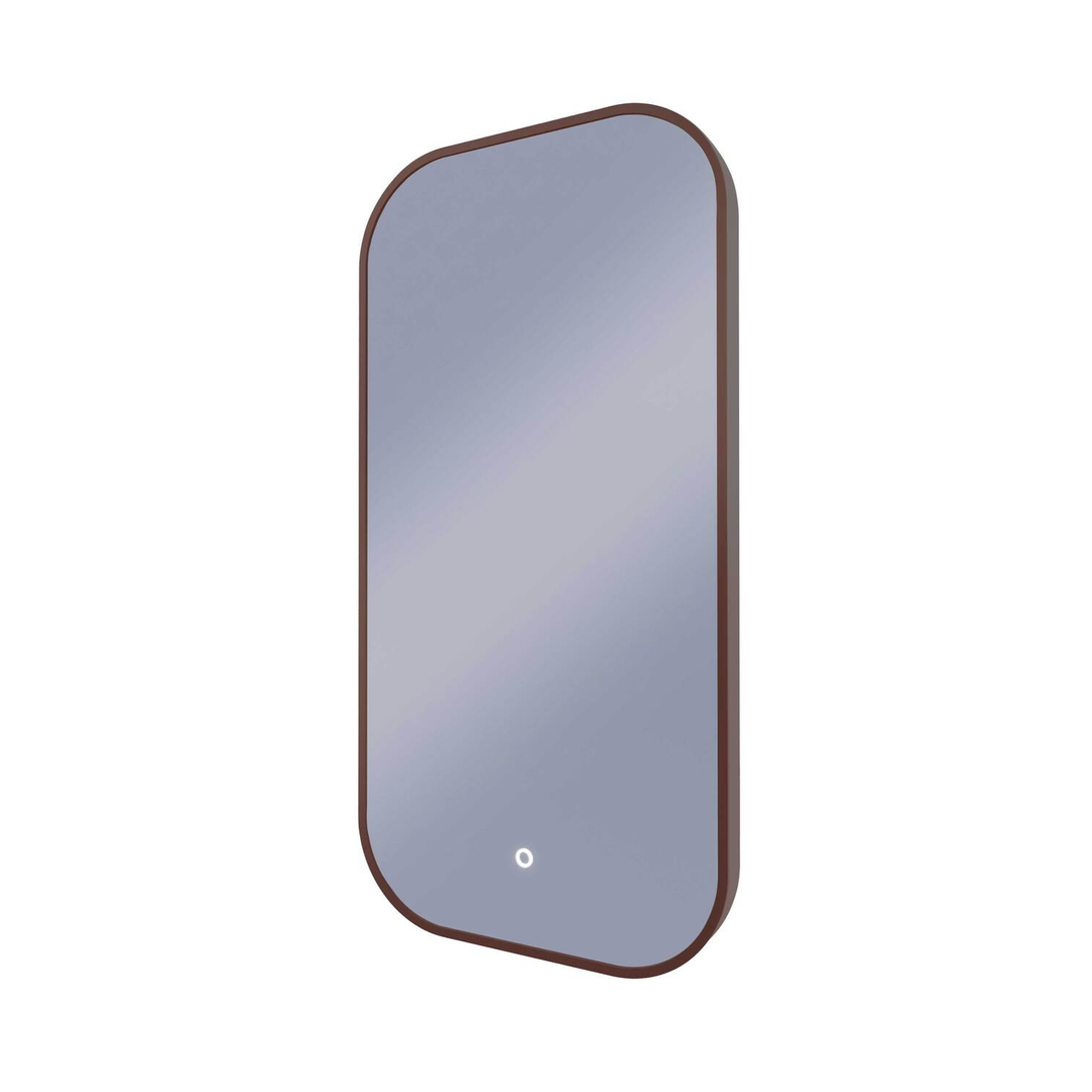 Remer I-Series 450 Soft Rectangle Led Mirror With Demister Cuban Bronze Frame