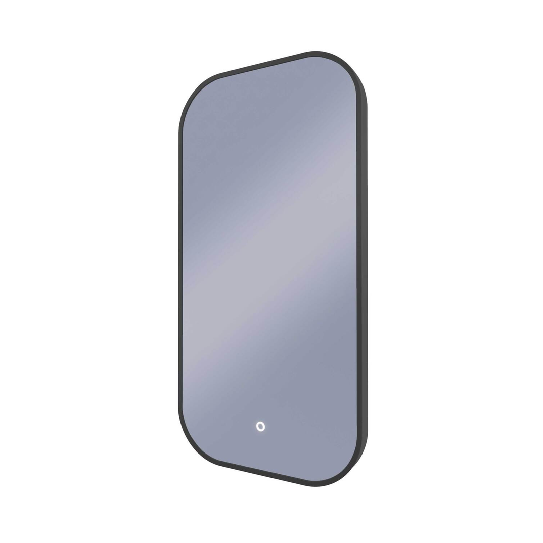 Remer I-Series 450 Soft Rectangle Led Mirror With Demister Manhattan Black Frame