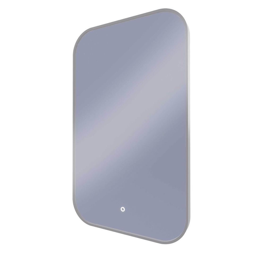 Remer I-Series 600 Soft Rectangle Led Mirror With Demister Brits Nickel Frame