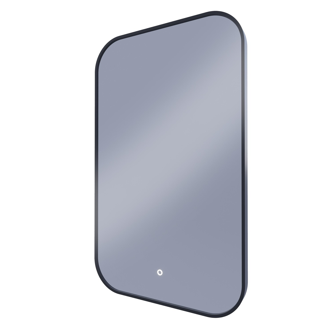 Remer I-Series 600 Soft Rectangle Led Mirror With Demister Manhattan Black Frame