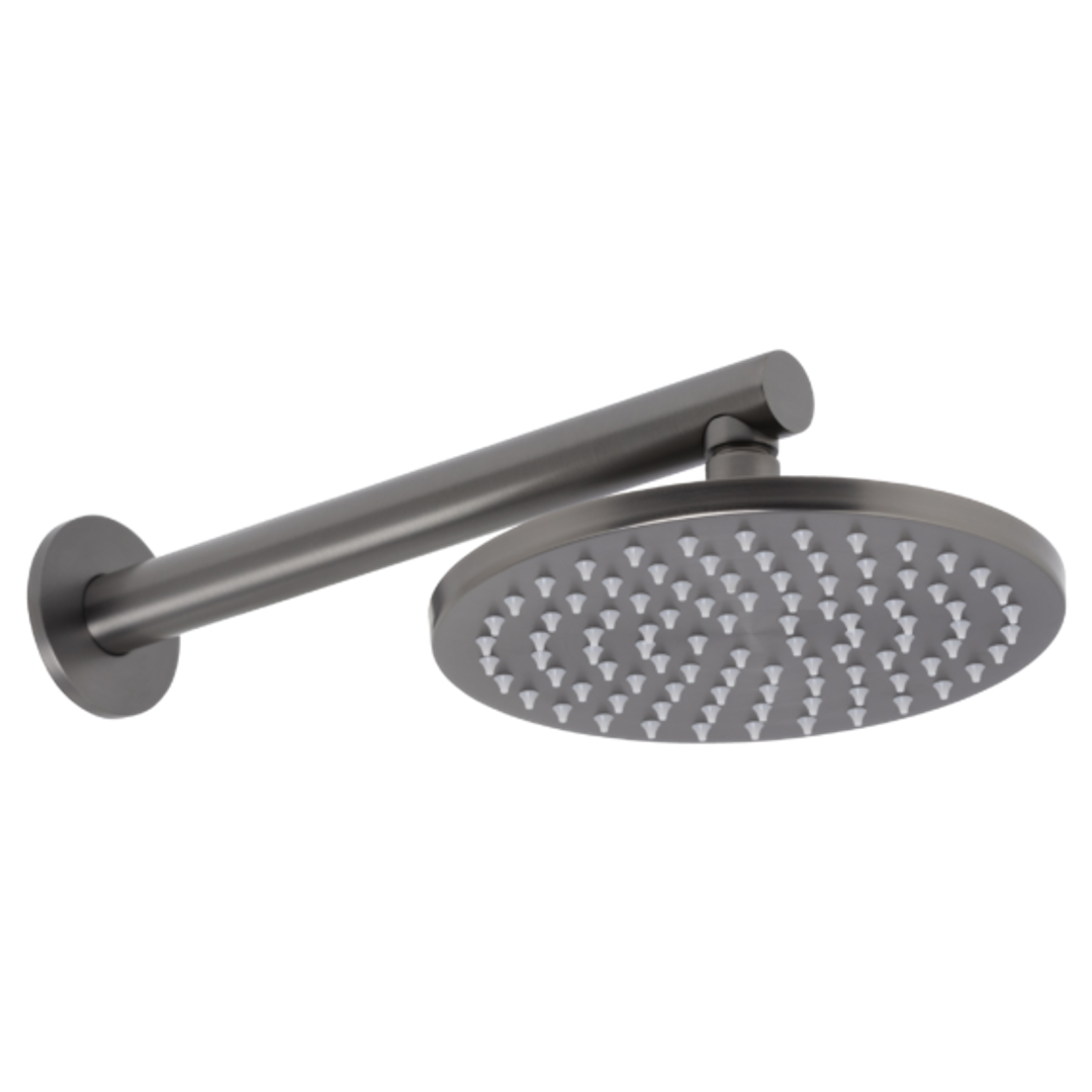 Johnson Suisse Venezia Overhead Shower With Wall Shower 300Mm Arm Gun Metal