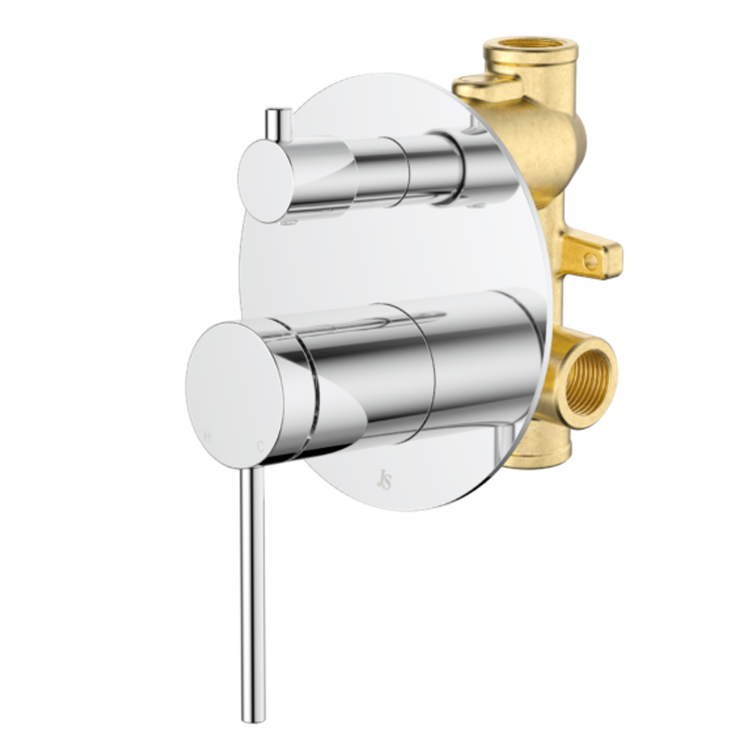 Johnson Suisse Venezia Shower Mixer With Diverter Kit Complete Chrome