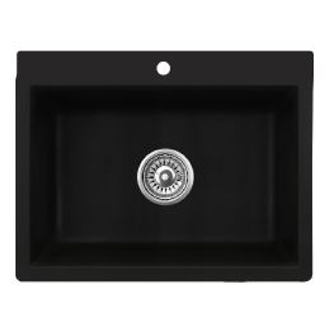 Interchange Uptown Quartz Granite Gs540-Tl Single Bowl Sink With Tap Landing 1 Tap Hole 540X490X2