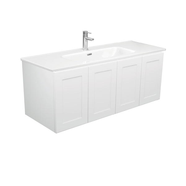 Fienza Joli Ceramic Mila Shaker Wall Hung Cab No Handles 3 Tap Hole - 1200 mm
