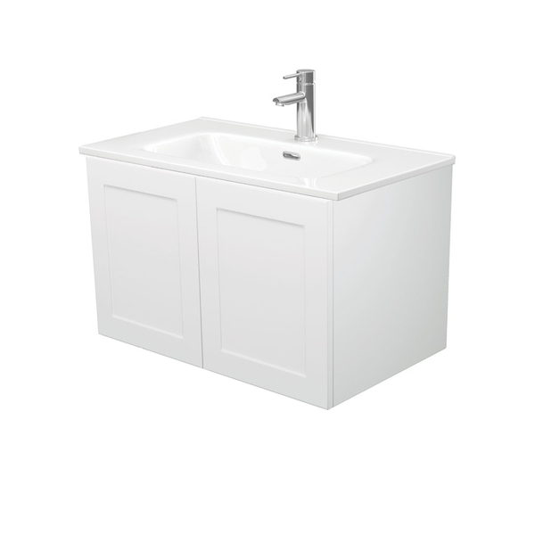 Fienza Joli Ceramic Mila Shaker Wall Hung Cab No Handles 3 Tap Hole - 750mm Right