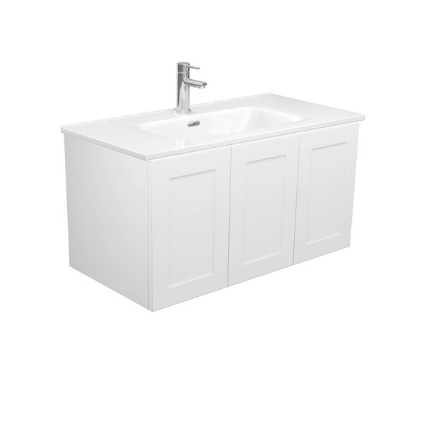 Fienza Joli Ceramic Mila Shaker Wall Hung Cab No Handles Left 3 Tap Hole - 900mm Left