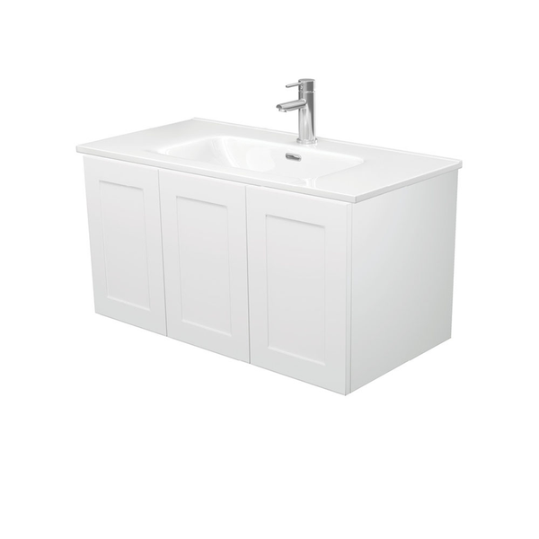 Fienza Joli Ceramic Mila Shaker Wall Hung Cab No Handles Right 3 Tap Hole - 900mm Right