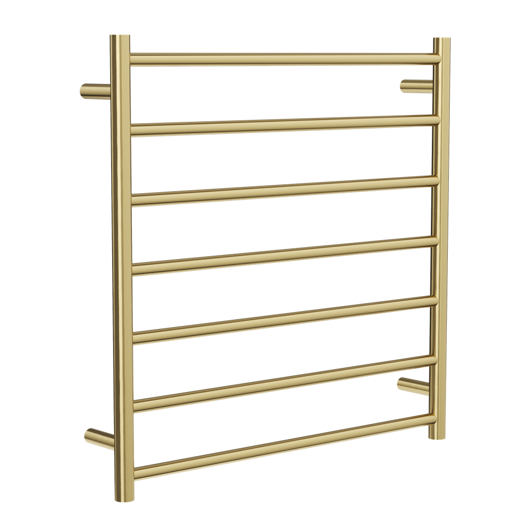 Linsol Allegra 7 Bar Heated Towel Rail - Brushd Brass