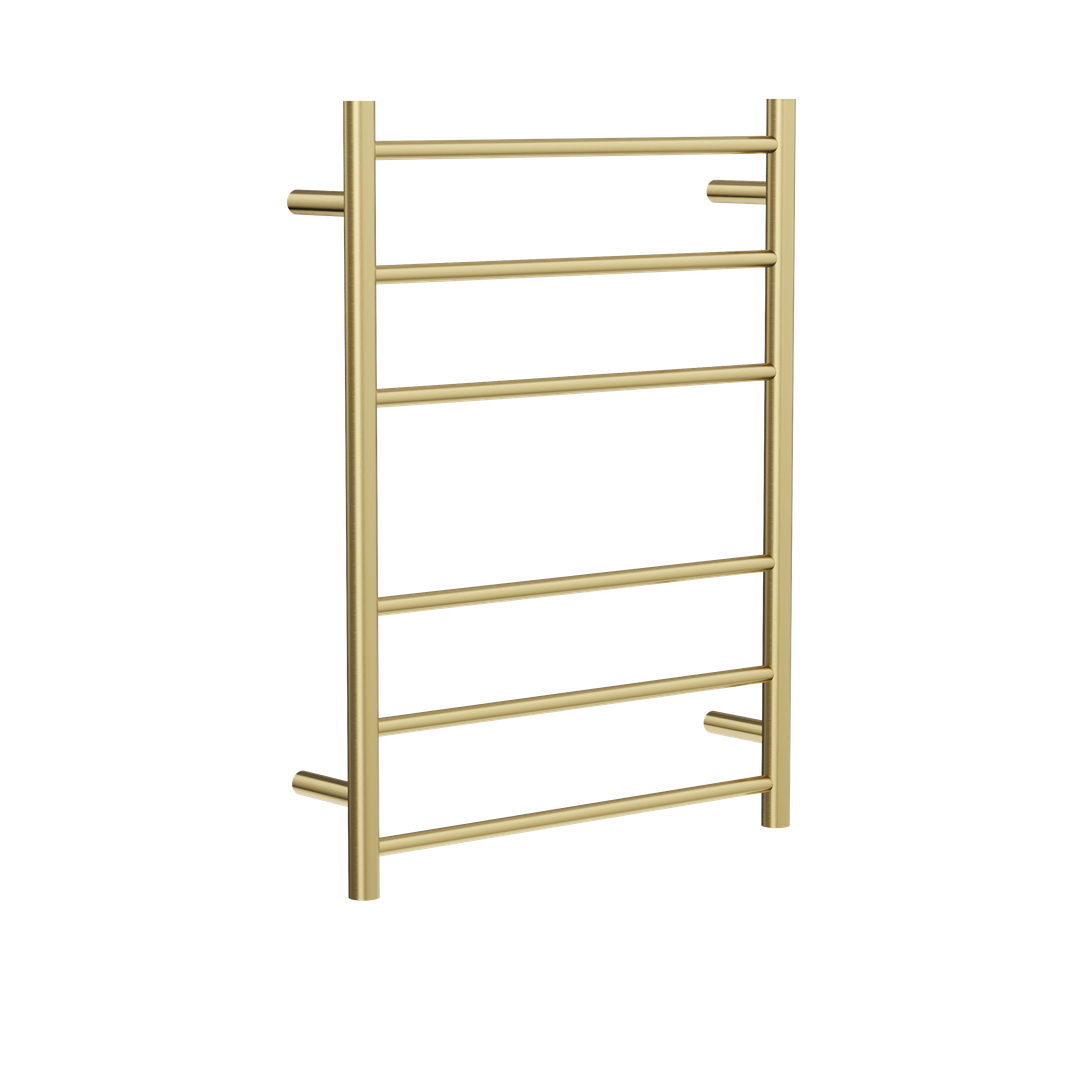 Linsol Avid 6 Bar Heated Towel Rail - Brushd Brass
