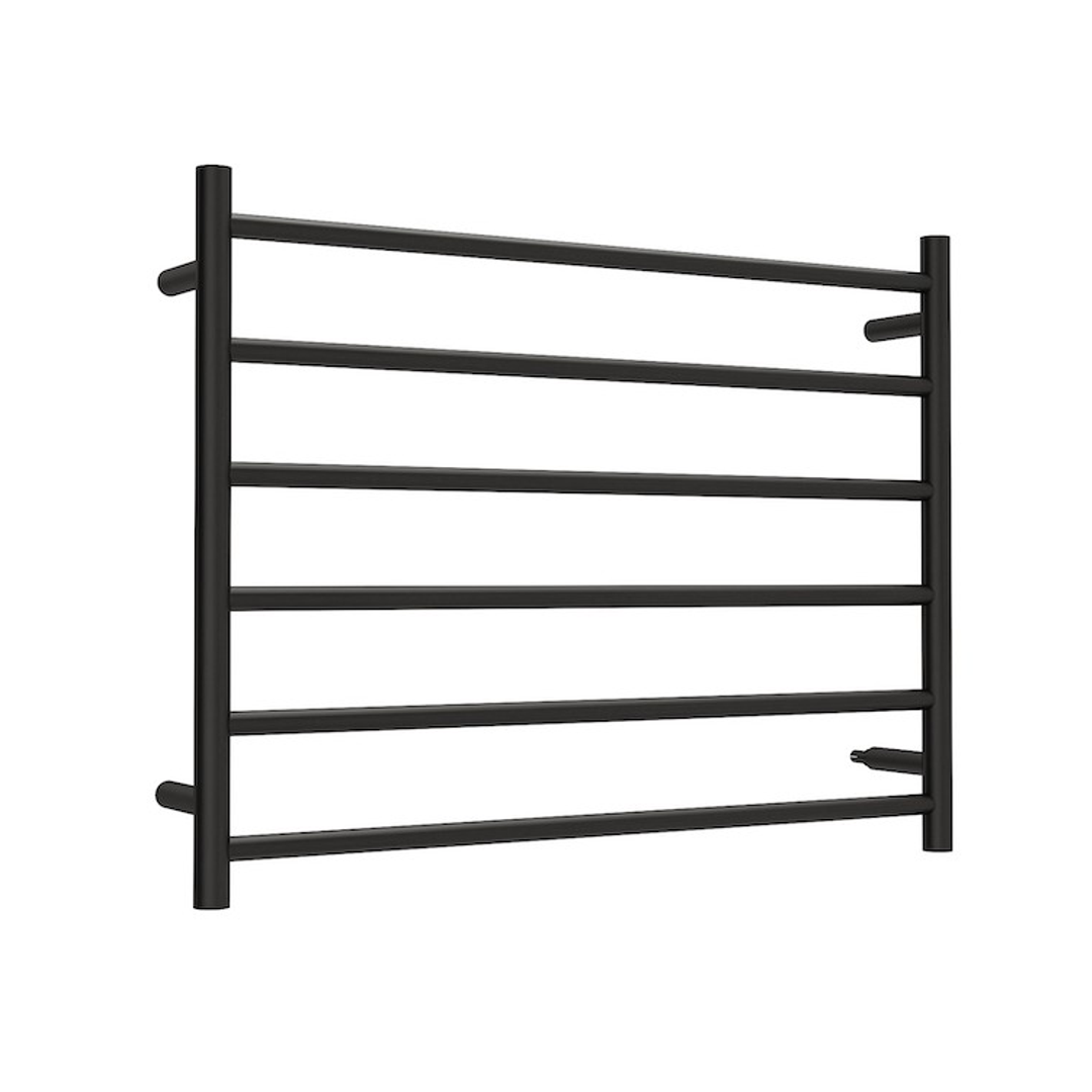 Linsol Allegra 6 Bar Wideheated Towel Rail - Matte Black