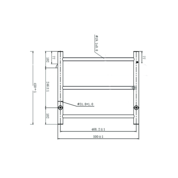 Linsol Avid 3 Bar Heated Towel Rail - Brushed Nickel