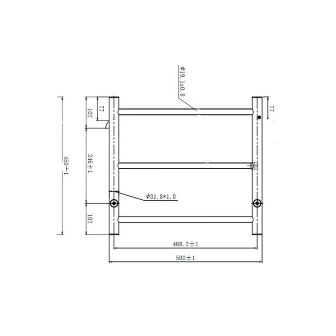 Linsol Avid 3 Bar Heated Towel Rail - Matte Black