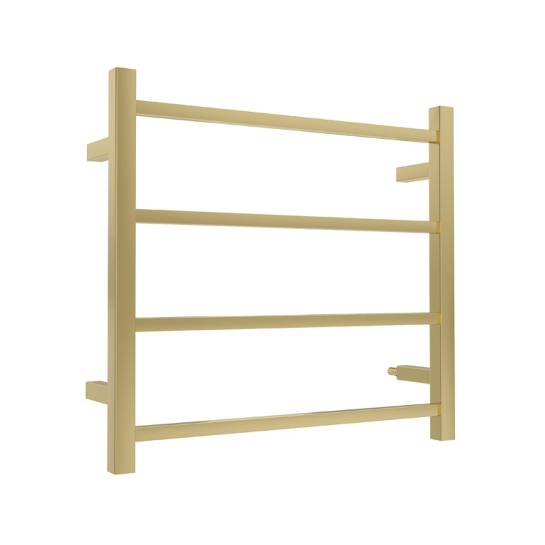 Linsol Spirit 4 Bar Heated Towel Rail - Brushed Brass