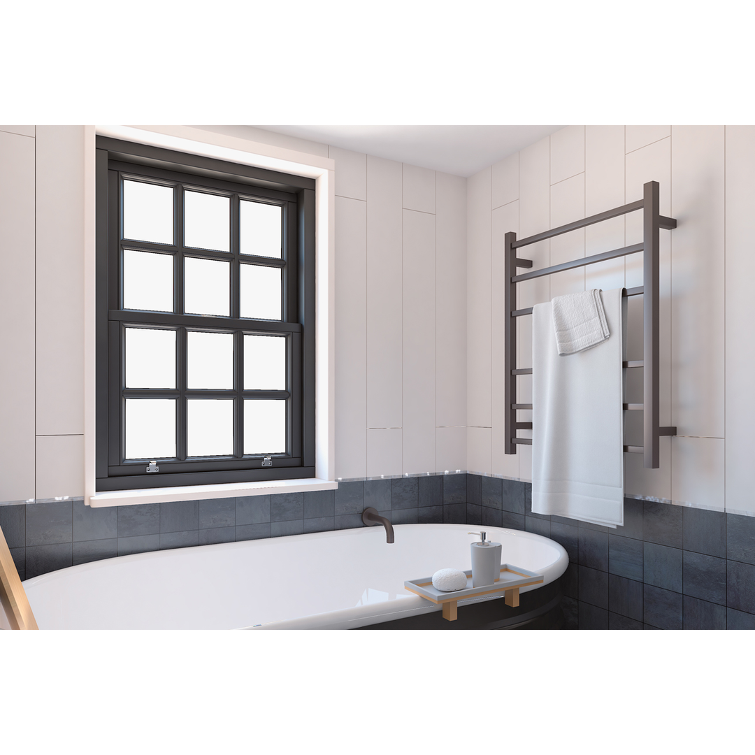 Linsol Spirit 6 Bar Heated Towel Rail - Gunmetal