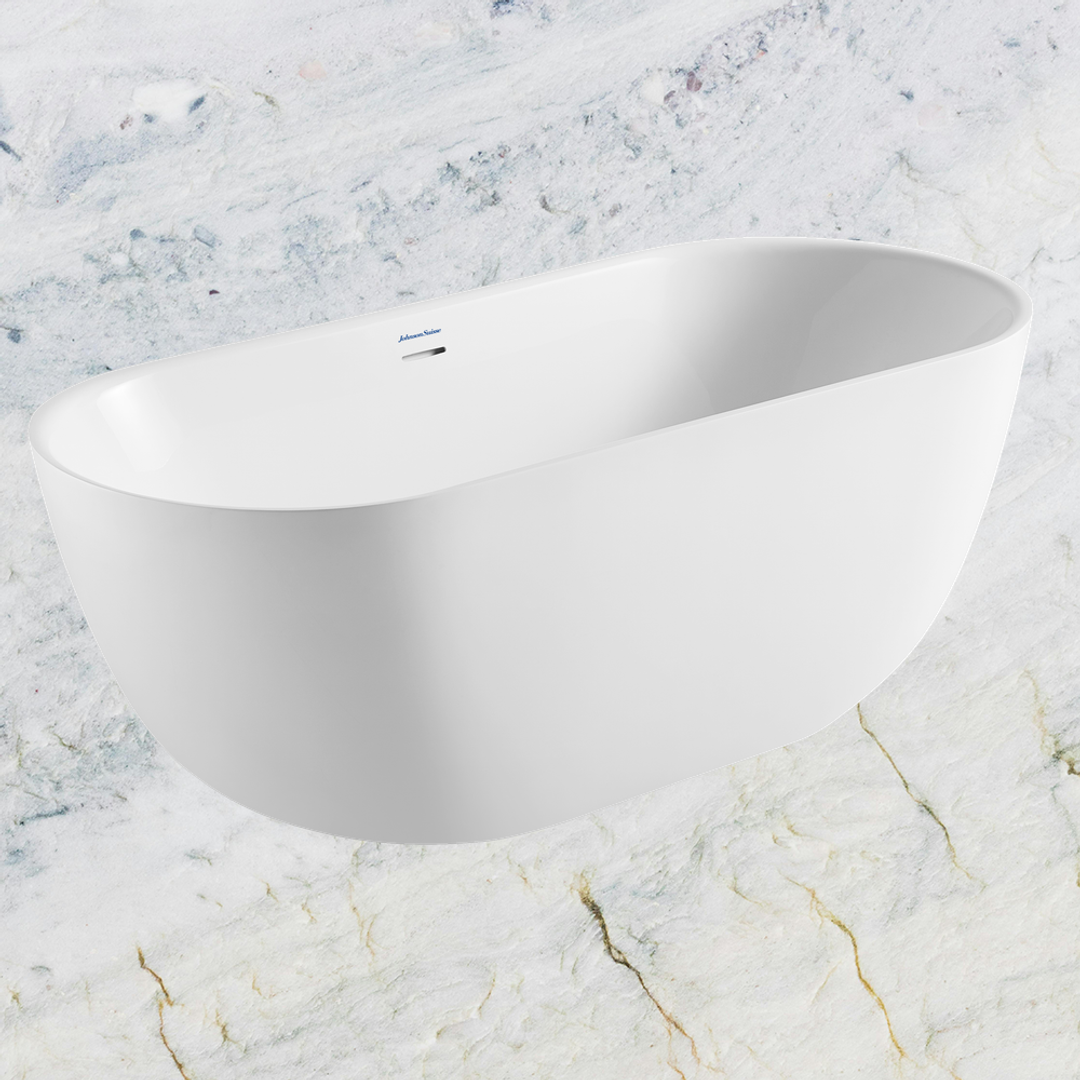 Johnson Suisse Venezia Freestanding Acrylic Bath 1680 X 750 X 590 Of P&W Matte White