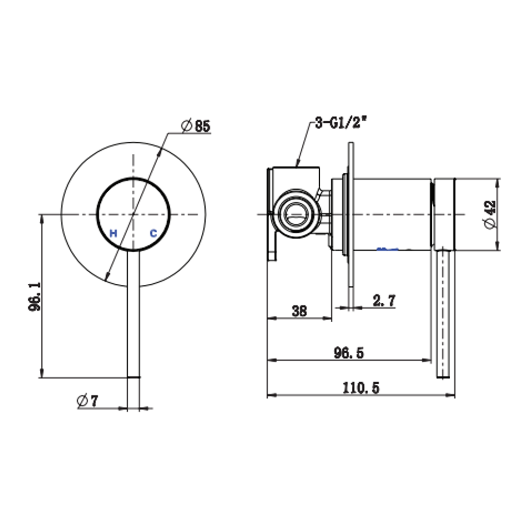 Johnson Suisse Venezia Shower Mixer Kit Complete Brushed Nickel Ii