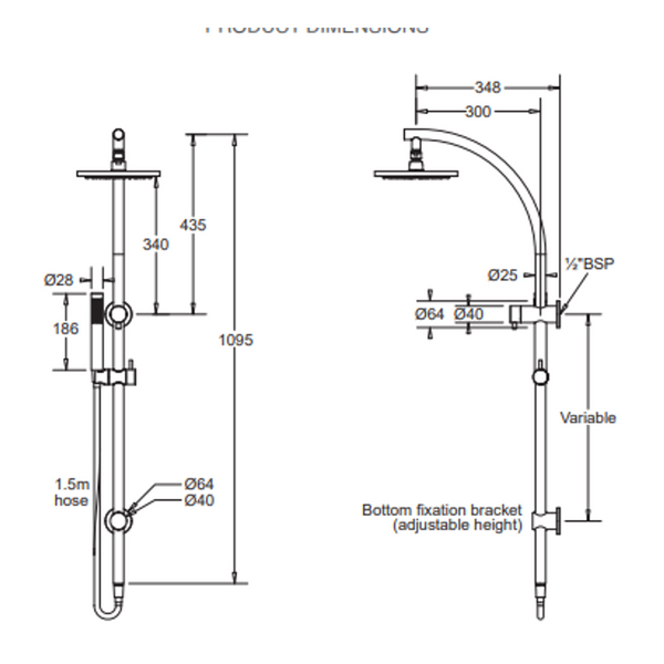 Johnson Suisse Venezia Twin Shower Pvd Brushed Nickel II