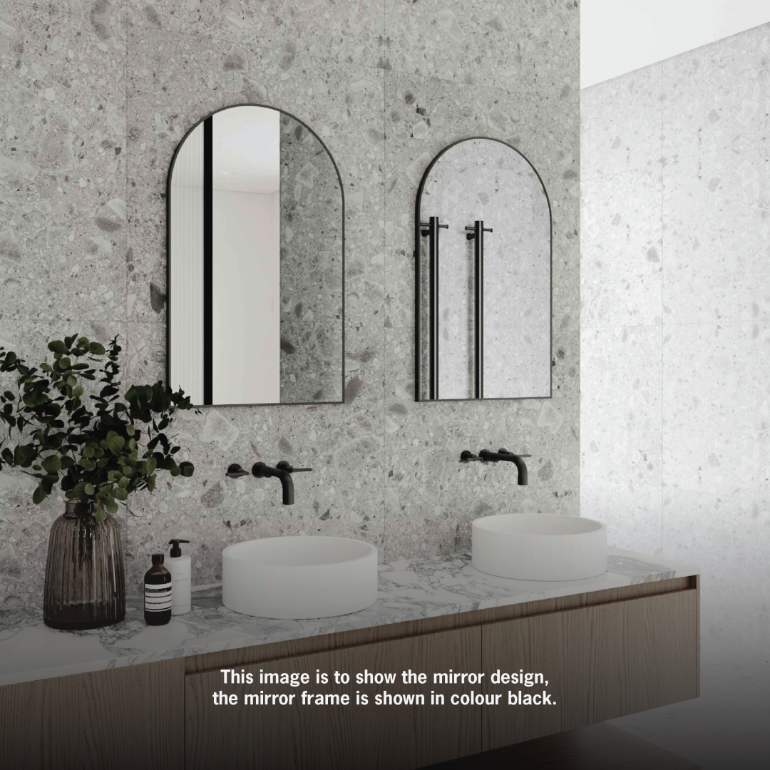 Thermogroup Juno Arch White Framed Mirror - 500X800Mm