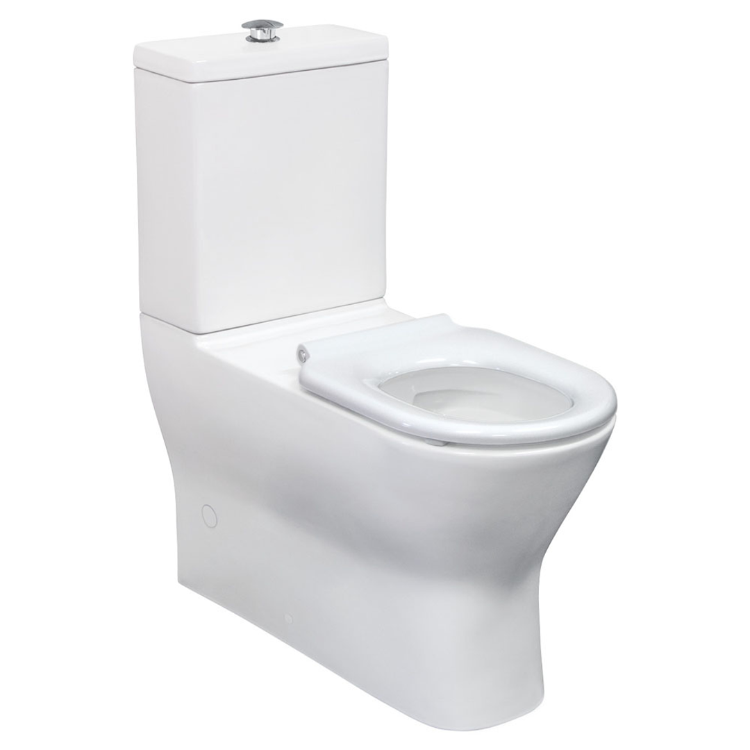 Fienza Delta Care Back To Wall Toilet Suite White Single Flap Seat Raised Buttons  K013Wa