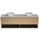 TIMBERLINE KANSAS VANITY 1800MM DOUBLE WG BASINS SILKSURFACE AC TOP WALL HUNG