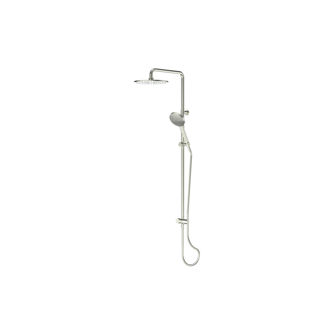 Greens Lavish Brass Twin Rail Shower Pvd Brushed Nickel