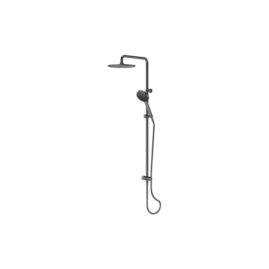 Greens Lavish Brass Twin Rail Shower Pvd Gun Metal