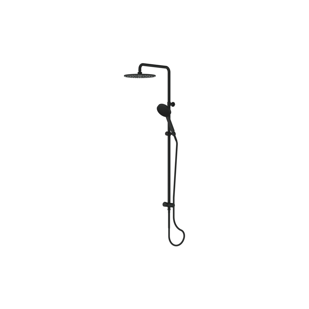 Greens Lavish Brass Twin Rail Shower Pvd Matte Black