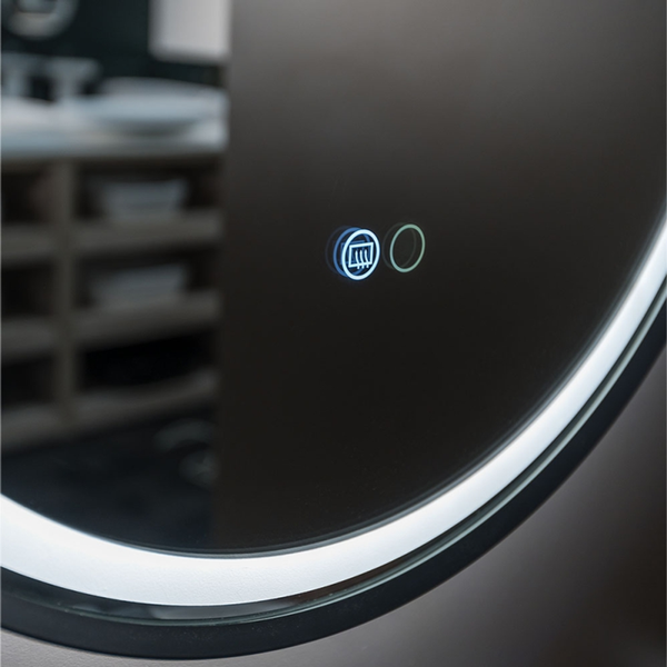 Fienza Reba Led Framed Round Mirror W/ Dimming Sensor & Demister - 900Mm Diameter Urban Brass