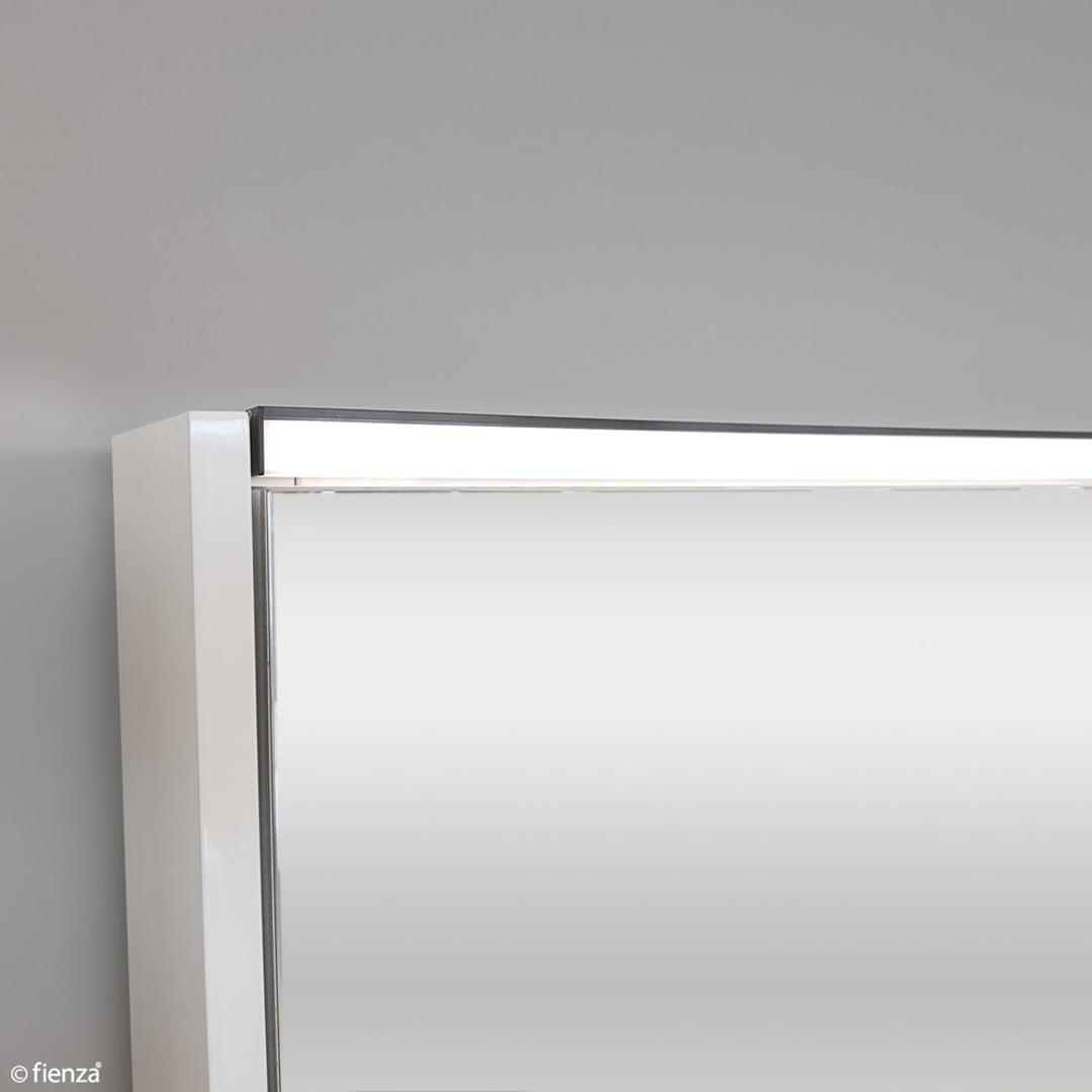 FIENZA 900MM LED MIRROR CABINET WITH SATIN BLACK SIDE PANELS PSC900B-LED