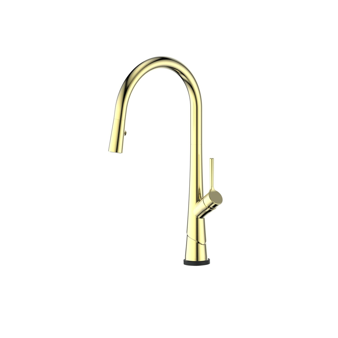 Greens Lustro Kontact Pull-Down Sink Mixer Brushed Brass