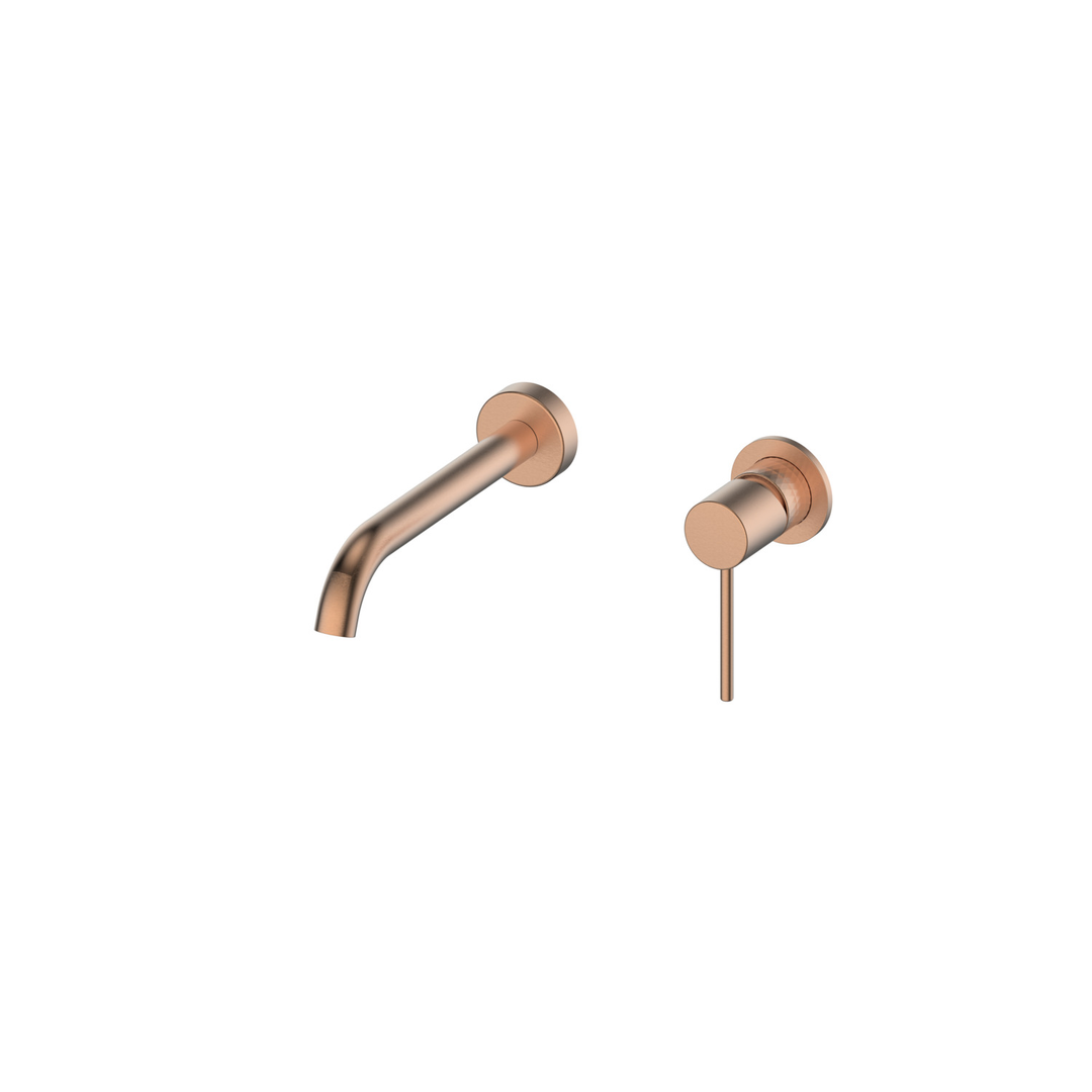 Greens Tesora Wall Basin Mixer Brushed Copper