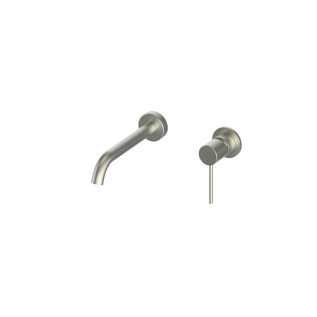 Greens Tesora Wall Basin Mixer Brushed Nickel