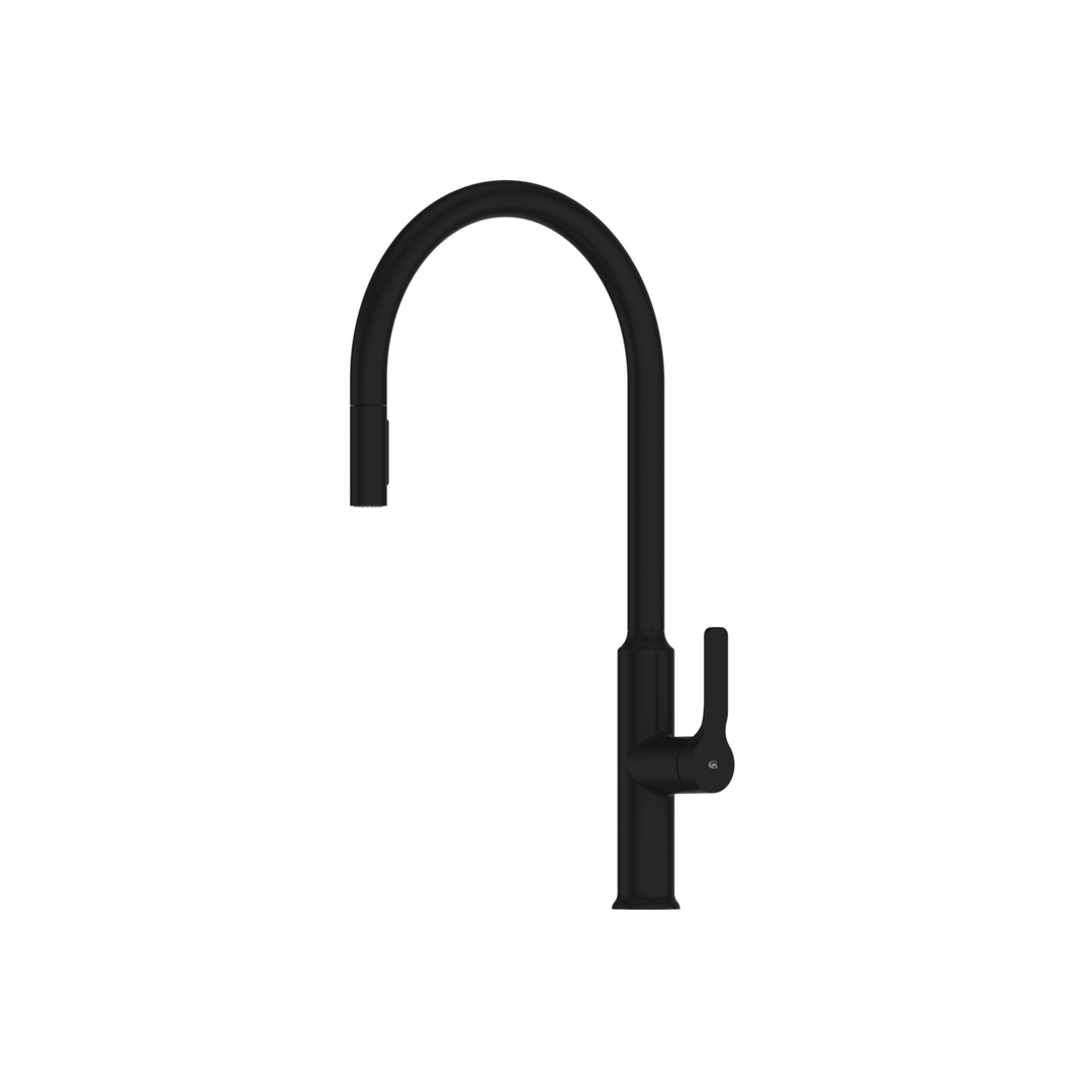 Greens Craft Pull-Down Kitchen Mixer With Chef'S Spout Pvd Matte Black