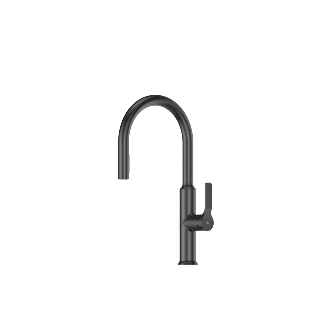 Greens Craft Pull-Down Kitchen Mixer With Prep Spout Pvd Gun Metal