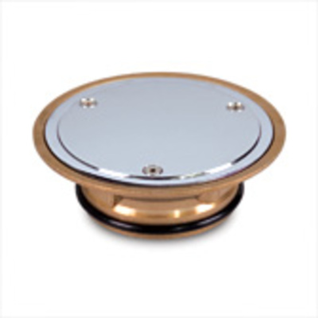 Vinyl Floor Waste Plastec Solid Top & Base For 100 Pvc Brass/Chrome 15021