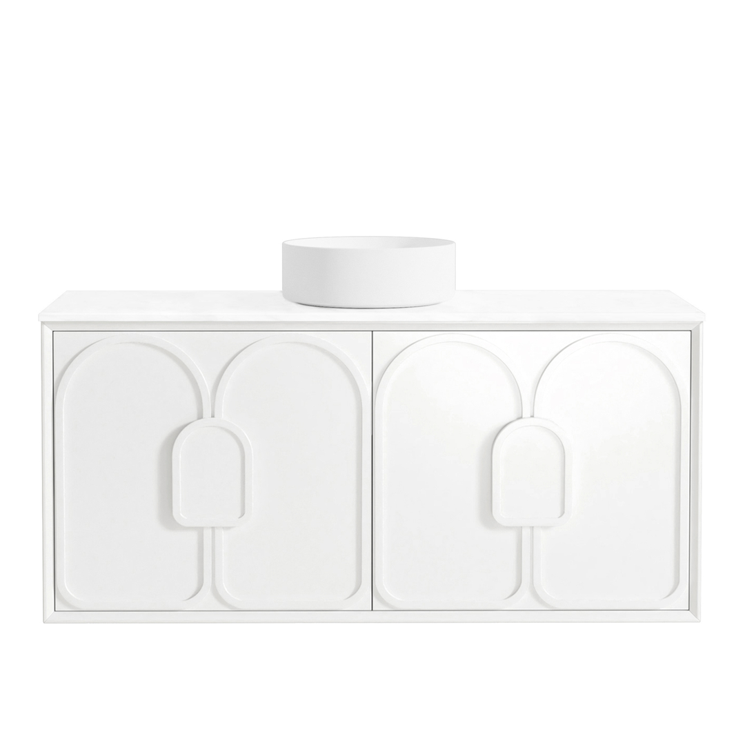 Otti Laguna Mk Ii 1200 Matte White Wall Hung Vanity With Matte White Top