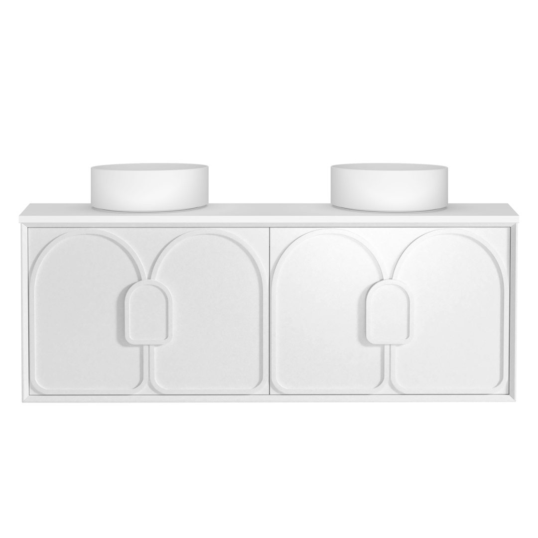 Otti Laguna Mk Ii 1500 Matte White Wall Hung Vanity With Matte White Top