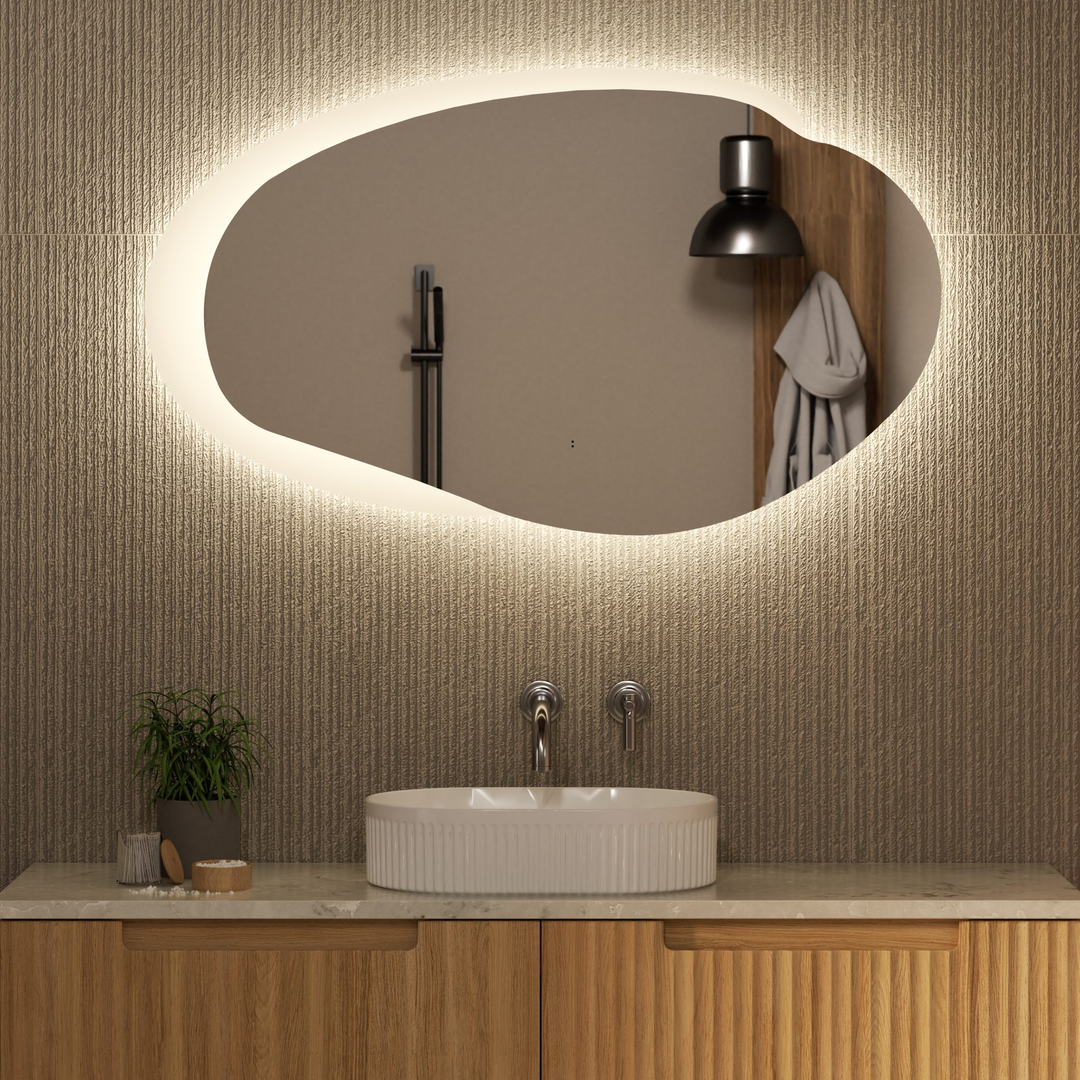 Aulic Evanston Mirror 1100mm With Matte Grey Acrylic Edge Matte Grey