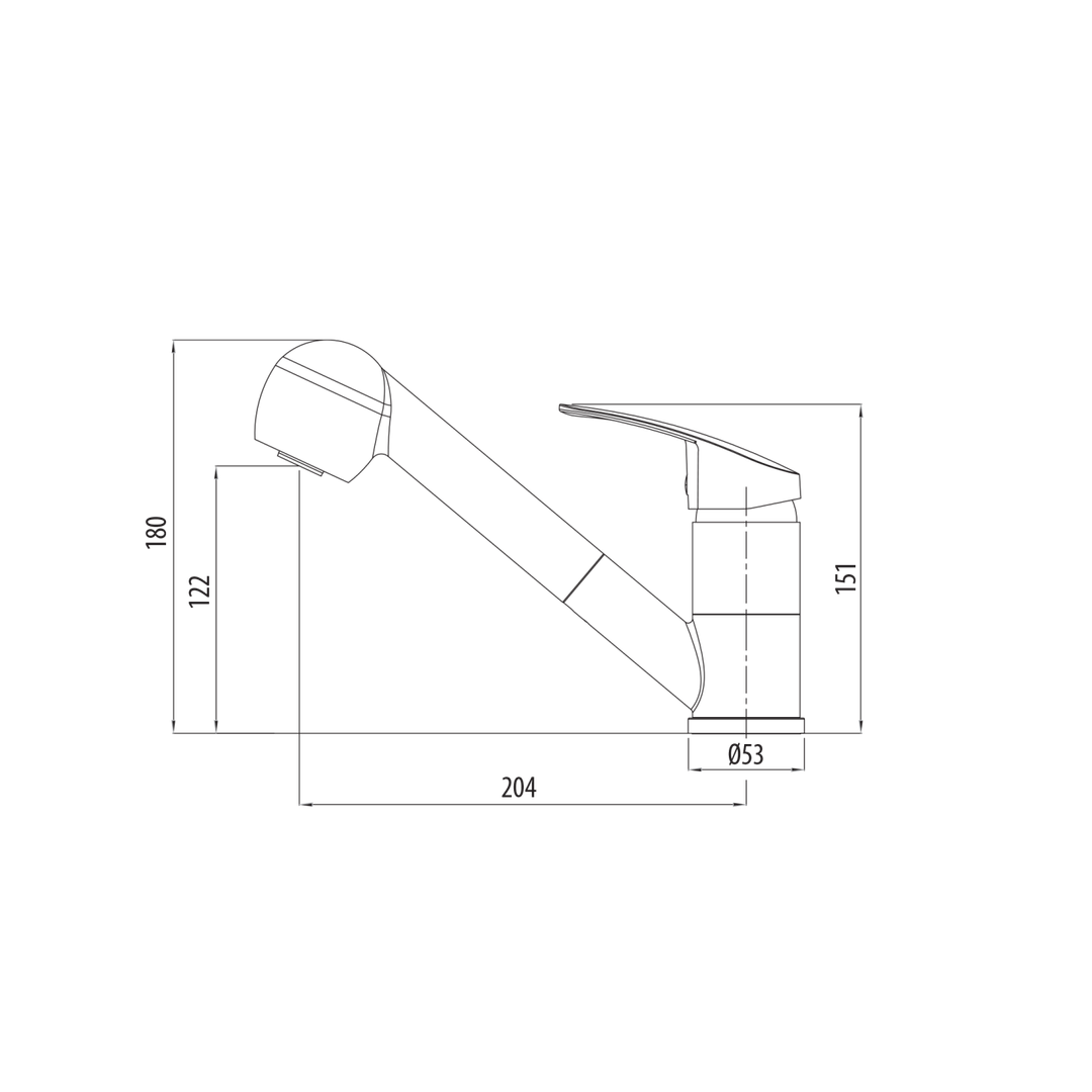 Oliveri LON580FMB-P London P-Out Spray Mixer Matte Black LEAD FREE