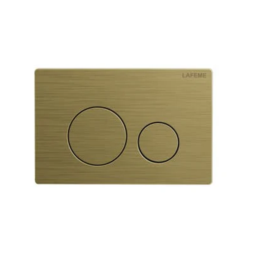Lafeme Autolux Inwall Cistern Floor Pan Smart Toilet 592X400X492mm & Brushed Gold Flush Plate