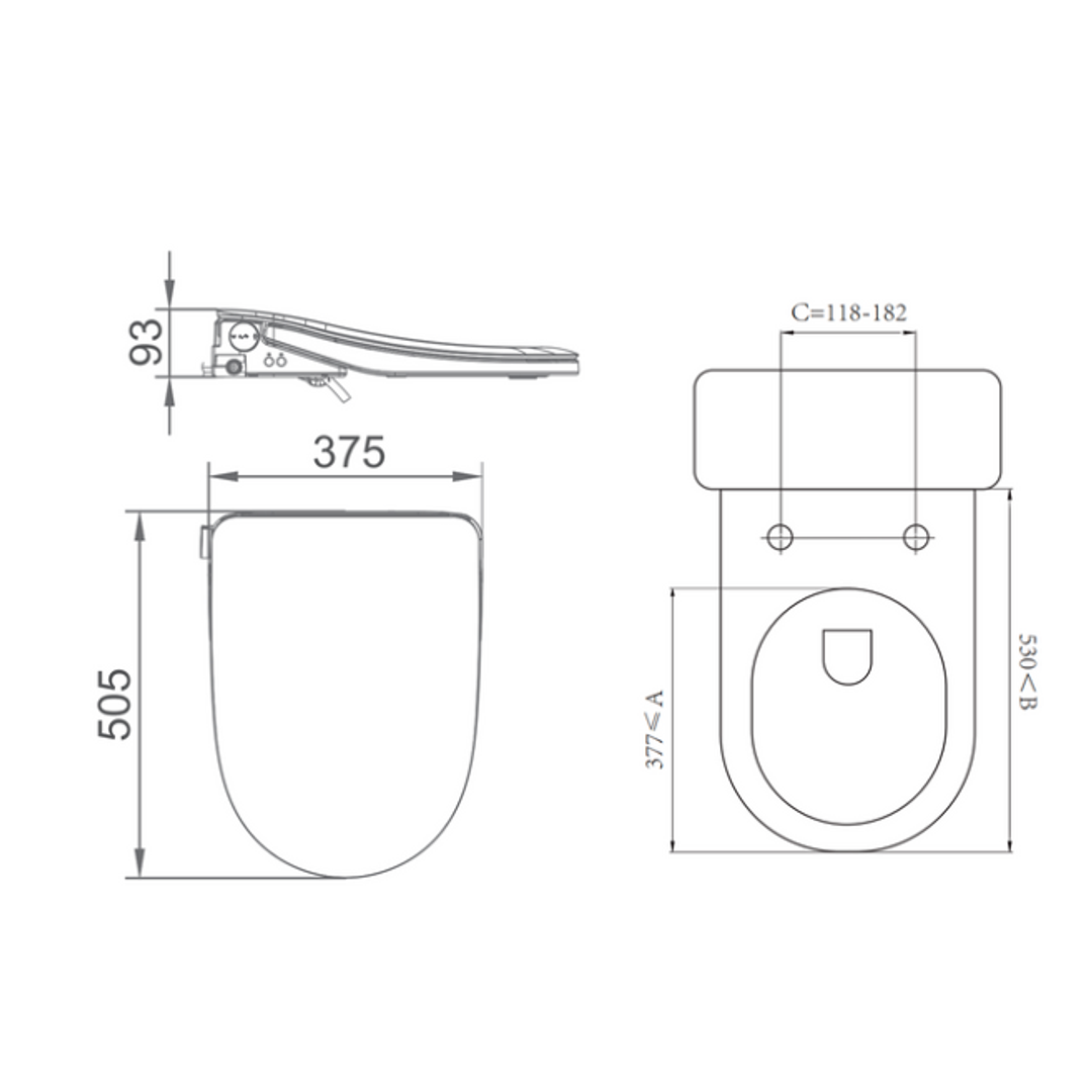 Lafeme Thea Luxury Toilet Bidet Seat With Auto Open/Close Lid