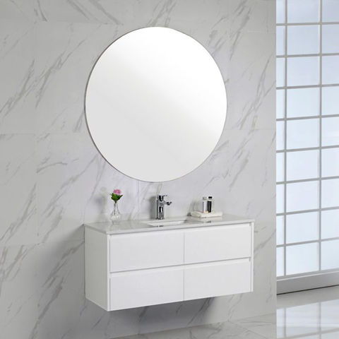 Aulic Leona 750mm Wall-Hung Vanity - Alpine Flat Stone Top