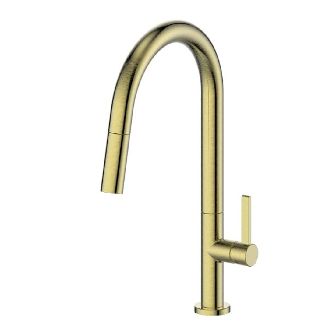 Greens Luxe Pull-Down Kitchen Mixer Brushed Brass 18102546