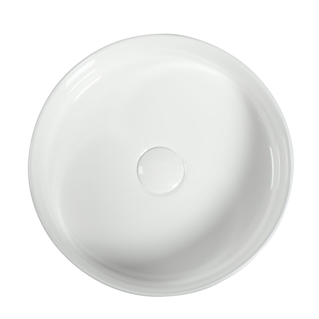 Zumi Lvia Basin 400X400X110Mm Gloss White With 40Mm Gloss White Pop Up Waste & Adaptor