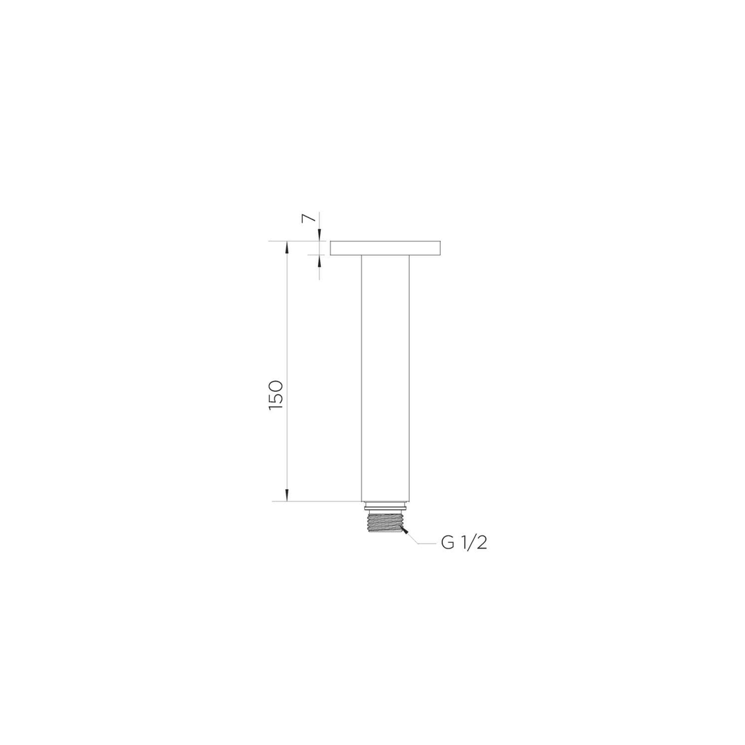 Meir Round Ceiling Shower Arm 150Mm Tiger Bronze Ma07-150-Pvdbb