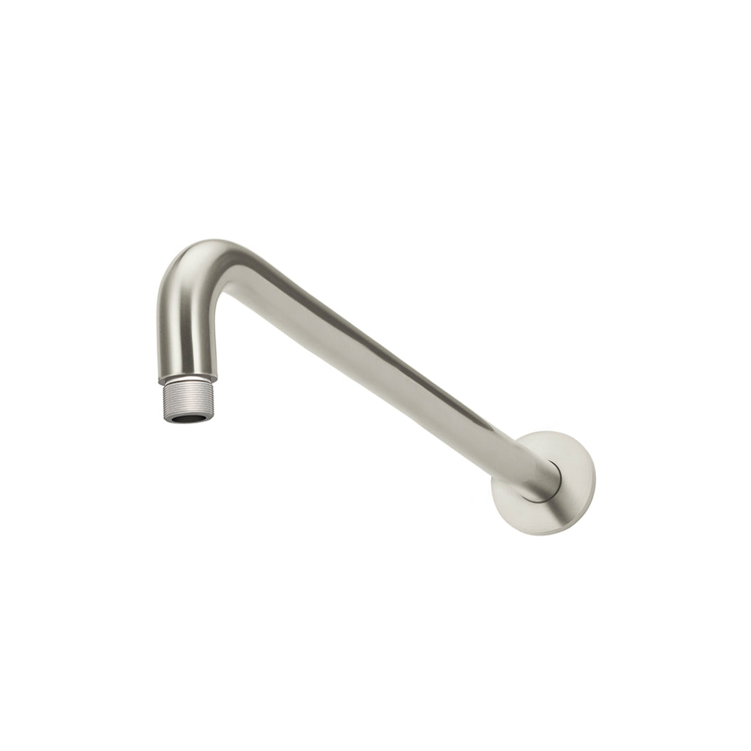 Meir Round Wall Shower Curved Arm 400Mm Brushed Nickel