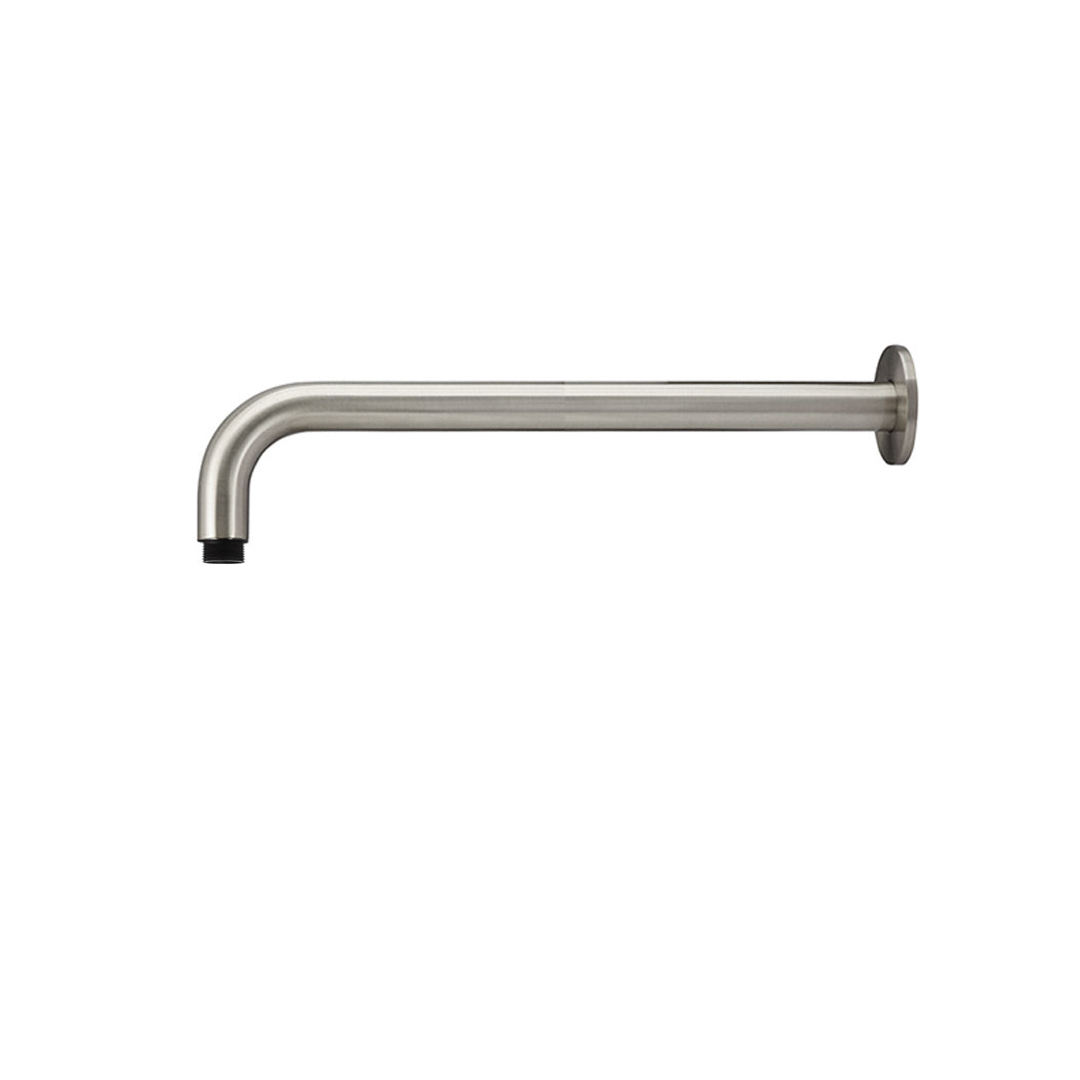Meir Round Wall Shower Curved Arm 400Mm Brushed Nickel